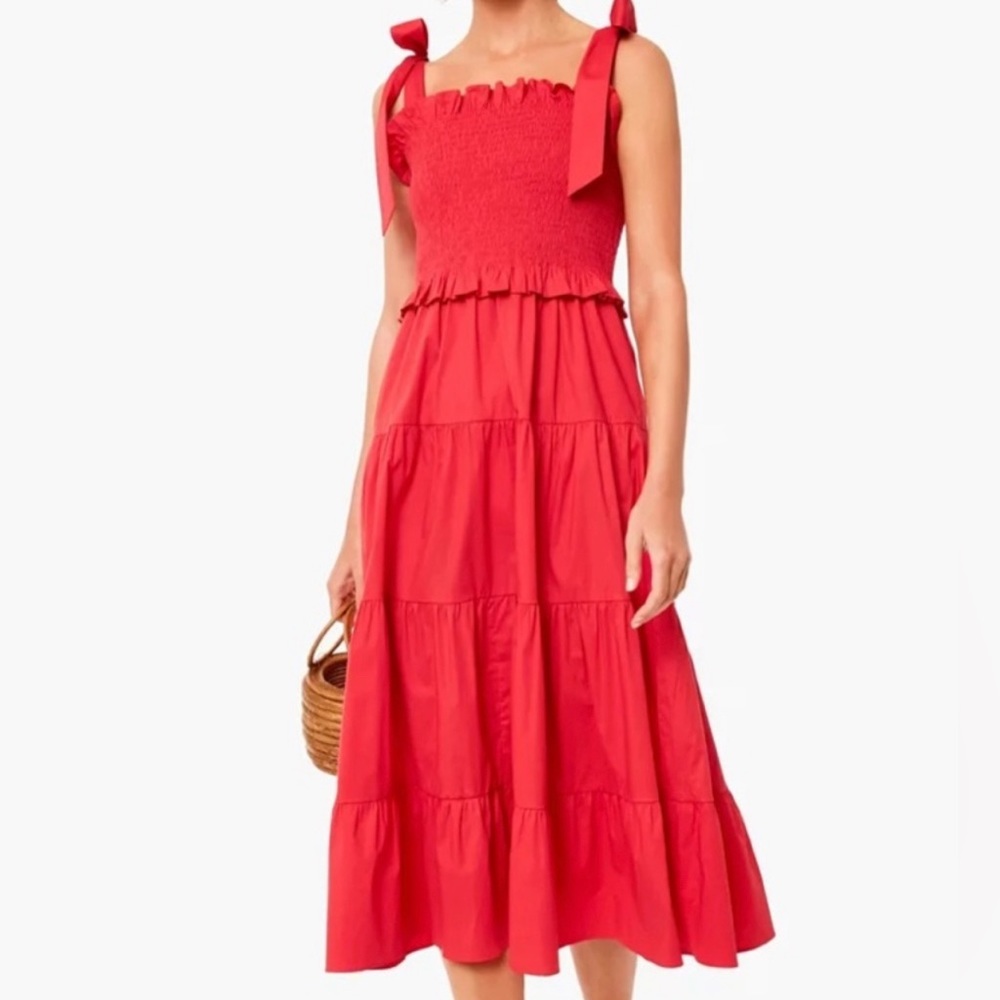 Tuckernuck Alannah Tie Straps Smocked Dress Size M
